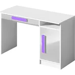 Pracovní stůl BLOURT, bílý lesk/fialová + vyzvednutí ZDARMA
