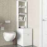 Koupelnová skříňka DAMSEL s regálem, bílá + vyzvednutí ZDARMA