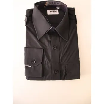 Pánská košile KOŠILE PILOTKA PÁNSKÁ XENA DLOUHÝ RUKÁV - černá Velikost: 53