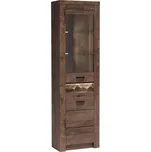 Rohová vitrína SWED S23, pravá, jasan tmavý + vyzvednutí ZDARMA