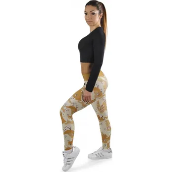Dámské leginy Bizon Gym 621 yellow camo S