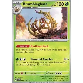 Sběratelská karetní hra Pokémon TEF 021/162 Brambleghast - Temporal Forces Stav: Near Mint, Verze: REVERSE HOLO