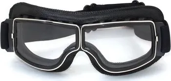 Motocyklové brýle Retro brýle na motorku s čirými skly