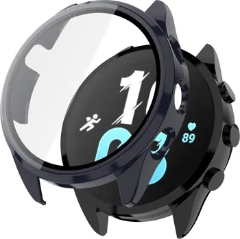 Příslušenství k chytrým hodinkám VSECHNONAMOBIL 72631 PC FULL COVER Plastový kryt se sklem pro Garmin Forerunner 165 modrý