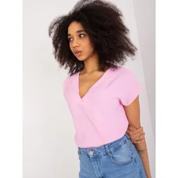 Dámské tričko Dámská halenka volného střihu BASIC FEEL GOOD světle růžová