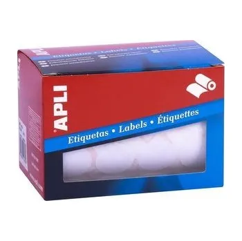 Samolepící etiketa Etikety, kruhové, bílá, kotouč, průměr 25mm, na ruční popis, 2400 ks/bal., APLI