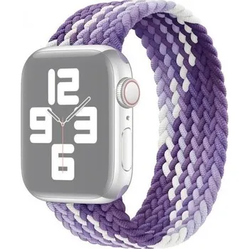 Řemínek na hodinky Nylonový řemínek s barevným copánkovým vzorem pro Apple Watch Ultra 49mm / 46mm / 45mm / 44mm / 42mm - M - fialový