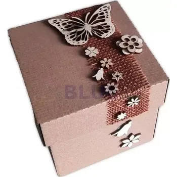 Krabička na výslužku Papírová dárková krabička jaro 05-01 natural