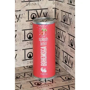 Limonáda Bohemsca Splash limonáda malina 250ml plech