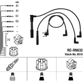 Zapalovací kabel Sada kabelů pro zapalování NGK RC-RN632