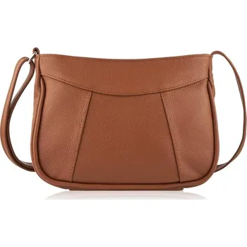 Kabelka Paolo Peruzzi Malá kožená crossbody na rameno PAOLO PERUZZI; koňak