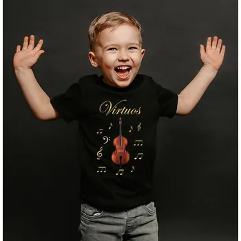Chlapecké tričko STRIKER Dětské tričko virtuos kontrabas Dětská velikost: 8 let