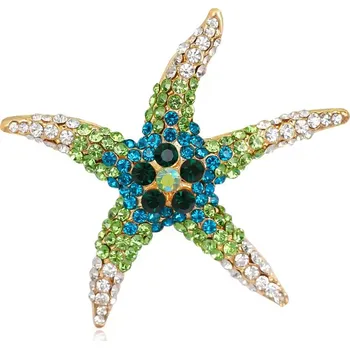 Brož Amparo Miranda® Brož Mořská Hvězda D7212 zelená