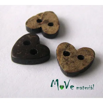 Knoflík Knoflík kokosový srdce 10x10mm, 2ks