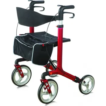 Chodítko pro seniory ANTAR AT02011 čtyřkolové skládací chodítko červené