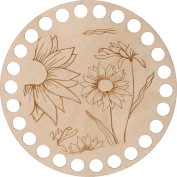 Podtácek Dřevěný podtácek k obháčkování - letní květy Zvolte variantu: 15 cm