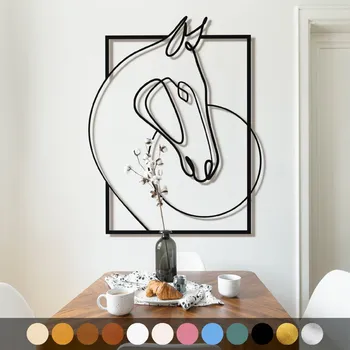 Obraz WoodenPuzzle.cz Dřevěný obraz - Kůň Barva: Zlatá, Velikost: XL