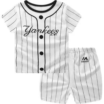 Dětský bavlněný letní set - tričko s knoflíčkem + šortky Barva: yankees (yy), Velikost: 3 roky