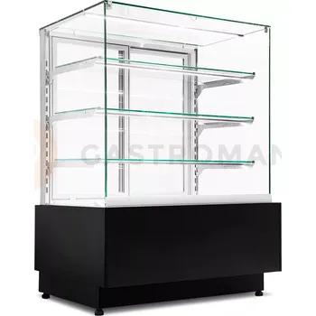 Neutrální cukrářská vitrína, nerezový vnitřek, 1300x690x1300 mm | RESTO QUALITY, Dolce Visione Neutro Premium 1300 W4