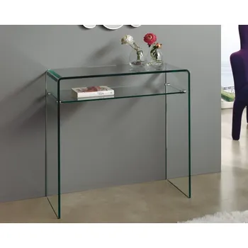Konzolový stolek Designový skleněný konzolový stolek Spirit 80cm s policí