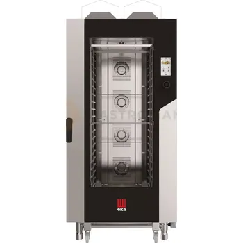 Konvektomat plynový 20x GN 1/1 s přímým nástřikem, dotyková obrazovka, s mycím systémem a sondou | EKA, Millennial Touch Screen GASTRO