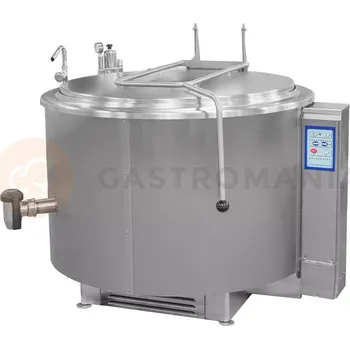 Plynová kartuše Plynový varný kotel s nepřímým ohřevem, možnost míchadla, 48 kW, 300 l, 1320x1330x1070 mm | RESTO QUALITY, RQK-401GR