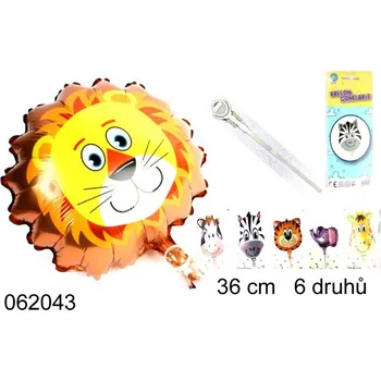 Balónek BALÓNEK ZVÍŘÁTKO 20x26cm S TYČKOU 36cm 6ass