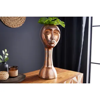 Váza Stylová kovová váza Face 47cm měď