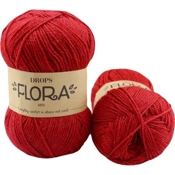 Příze Drops Flora MIX 18 červená