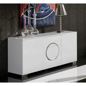 Organizace kuchyně Designový moderní příborník Twito Circle bílý 160cm