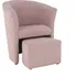 Křeslo Tempo Kondela Rose křeslo s taburetem, pudrově růžové