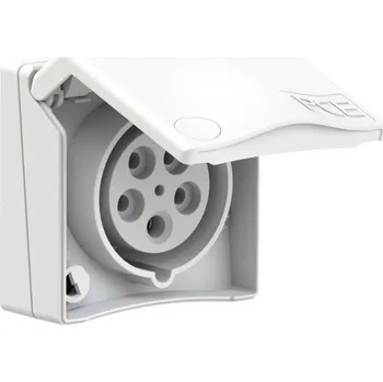 Elektrická zásuvka PCE Zásuvka 16A/400V vestavná designová, 5-pólová, IP44, bílá PC-845-6v