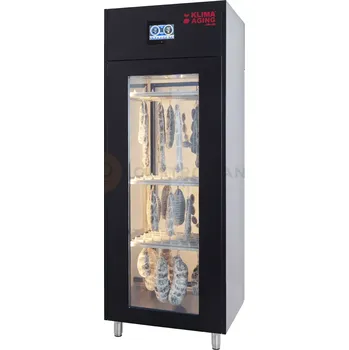 Skříň na zrání/uskladnění salámů, sýrů, veganských produktů, černá, 40/70 kg, 740x850x2115 mm | ZERNIKE, Klima Aging System Double KASD700PVB