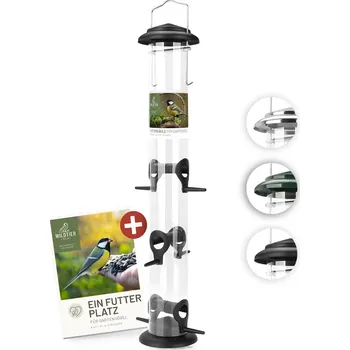 Krmítko pro ptáka REAVET Krmný sloupek na semena, zrna a jádra - více barev (výška 52 cm) Barva: Černá