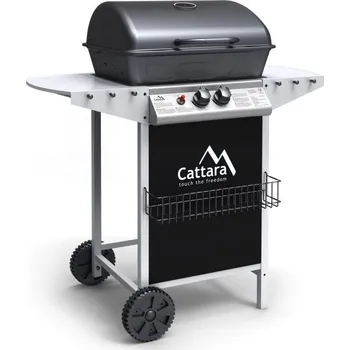 Zahradní gril Pojízdný plynový gril se 2 kolečky, 2 hořáky, 16,5 kg