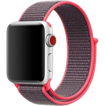 Řemínek na hodinky Nylonový řemínek se zapínáním na suchý zip pro Apple Watch Ultra 49mm / 46mm / 45mm / 44mm / 42mm - šedorůžový