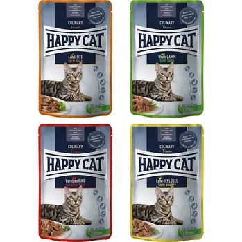 Krmivo pro kočku 24x85g Happy Cat Pouch Meat in Sauce - mix II