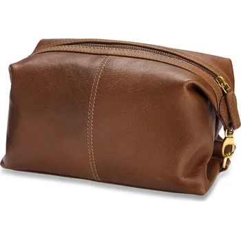 Kosmetická taška Kosmetická taška | Tmavě hnědá buvolí kůže kvality full grain - Trendhim