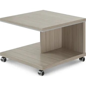 Konferenční stolek Konferenční stolek mobilní TopOffice 70 x 70 cm, driftwood