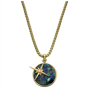 Náhrdelník Atlas | Náhrdelník s přívěskem ve zlaté barvě Azuromalachit a Polárka - Arkai