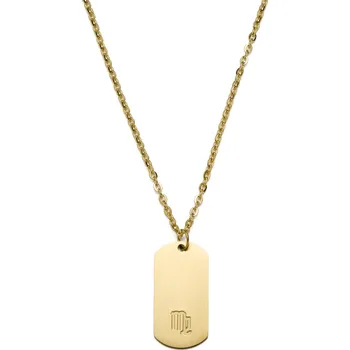 Náhrdelník Ocelový náhrdelník hvězdného znamení Panna zlaté barvy - Lucleon