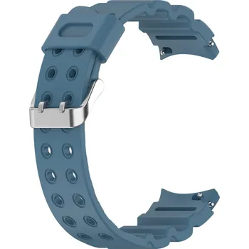 Příslušenství k chytrým hodinkám eses Silikonový dvojřadý dírkovaný řemínek pro Samsung Galaxy Watch 4, 5, 6, 7 - Modrý, 20 mm