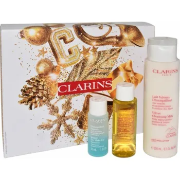 Masážní přístroj Clarins CLARINS SET (VELVET CLENSING MILK 200ML + INSTANTNÍ OČNÍ ODLIČOVAČ 30ML + HYDRATAČNÍ TÓNIČNÍ MLÉKO 50ML)
