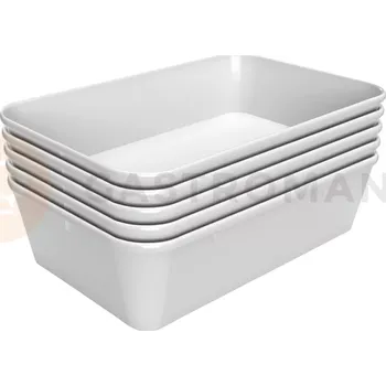 Servírovací stolek Melaminová nádoba k vystavování 190x300x80 mm, bílá, 5 ks. | BARTSCHER, 80W-190x300