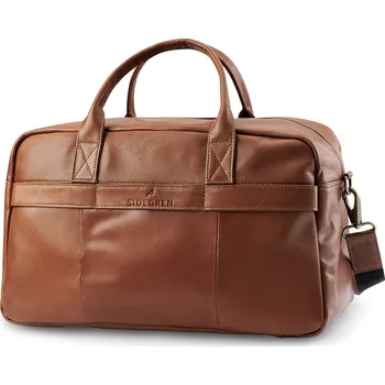 Cestovní taška Fidei | Tenká kávově hnědá víkendová taška z&nbsp;kozí kůže kvality full grain - Sidegren