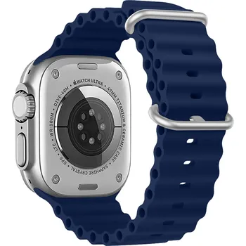 Příslušenství k chytrým hodinkám Vroubkovaný řemínek s přezkou pro Apple Watch 42/44/45/46/49mm Barevná varianta: Tmavě Modrý
