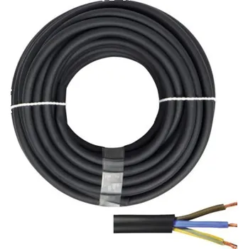 elektrický kabel Gumový silový kabel H05 RR-F 3G1,5 mm², délka 20 m, černá