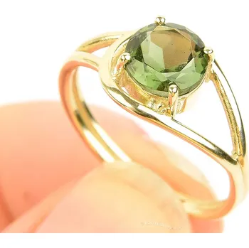 Prsten Vltavín prsten 7mm vel.54 standard brus 14K zlato Au 585/1000 2,63g