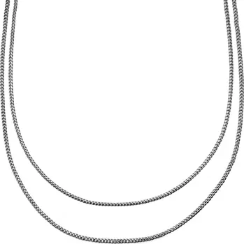 Náhrdelník Rico dvojitý řetízkový náhrdelník stříbrné barvy - Arkai