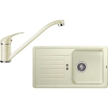 Nerezový dřez Dřez Blanco Favos Mini + baterie Daras, krémová